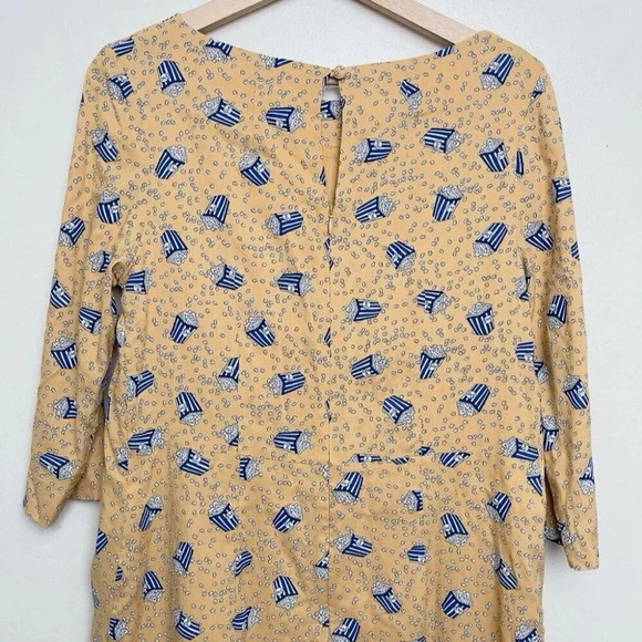 Modcloth Size M Emily And Fin Popcorn Printover Three Quarter Sleeve Shift Dress - Picture 8 of 10